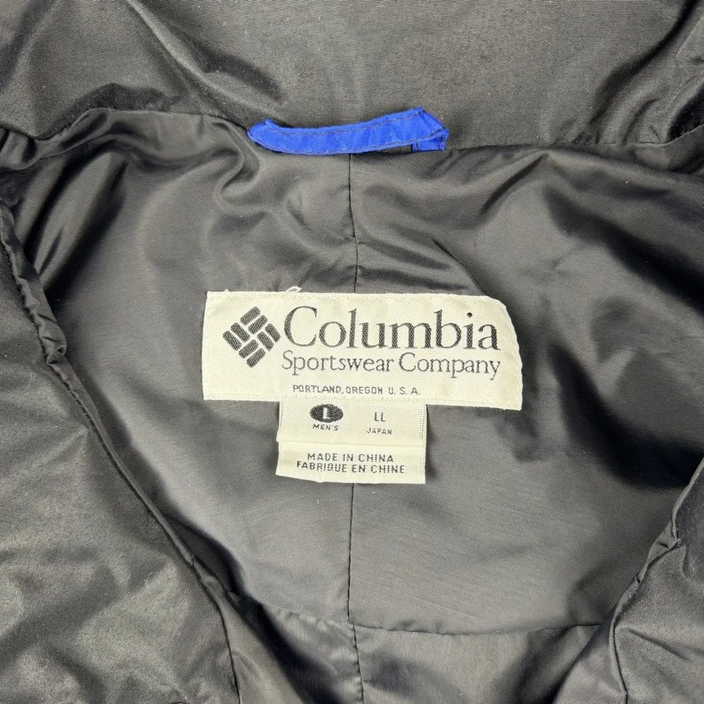 Columbia Mens XL Blue Pullover Ski Jacket Hooded Vintage 90s Coat Retro Anorak